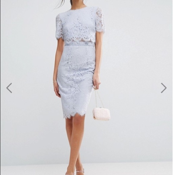ASOS Dresses & Skirts - ASOS lace crop top midi pencil dress